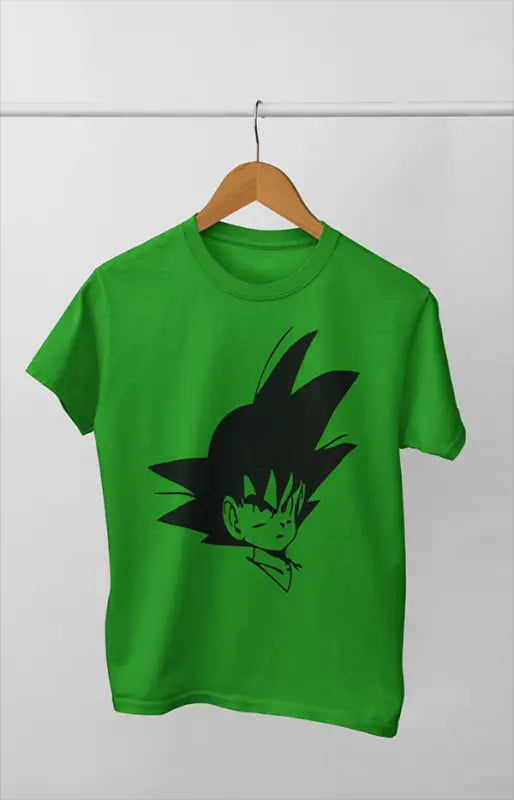 Boy Round Neck Half Sleeve GokuFace - 11Y / Flat Green